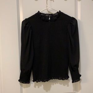 Express Smocked Puff Sleeve Blouse